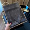1116 new H letter imitation silk scarf simple fashion versatile shawl tencel cotton silk scarf scarf