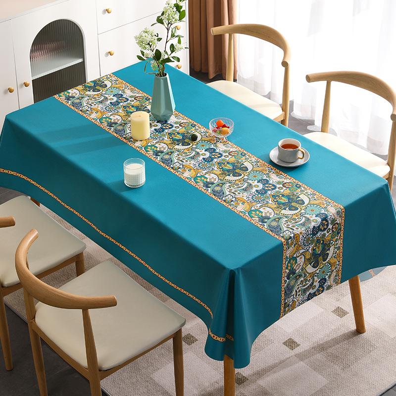 High Temperature Resistant PVC Tablecloth Wholesale Waterproof Oil Resistant and Scald Resistant Rectangular Ins Tea Table Cloth