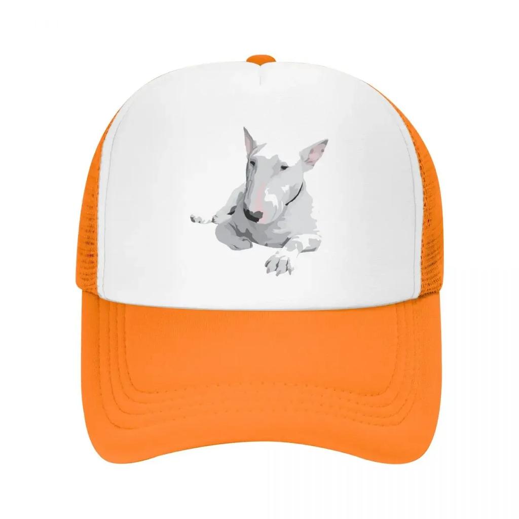 Individuelle English Bull Terrier Trucker-Kappe für Unisex-Damen, verstellbare Baseballkappe für Erwachsene, Hip-Hop-Dad-Hat