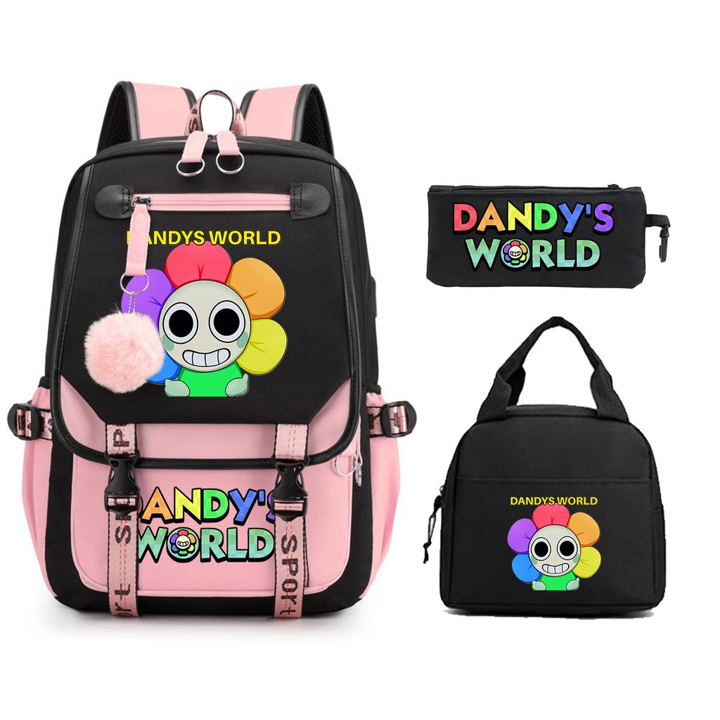 Dandy's World Print Fashion Backpack Set Cross-border Trend Campus Male and Female Versatile Student Bag