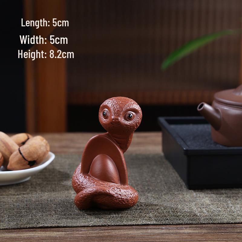 Zisha Tea Pet Spirit Snake Ingot – Kung Fu Tea Set Ornament & Table Decoration