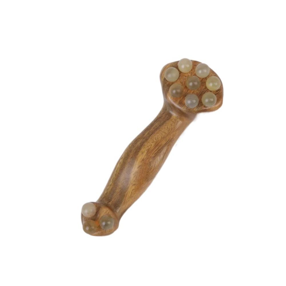 Copper Beads Meridian Message Comb Antistatic Wood Gua Sha Tool  Eye Relaxation