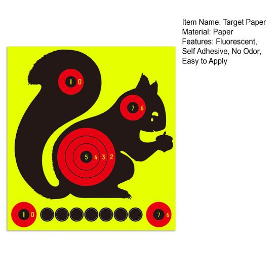 10Pcs Shooting Target Papers Self Adhesive Good Impact Blasting Effect Exquisite Pattern Multiple-holes Highly Visibility Shooting Practice 4 Styles