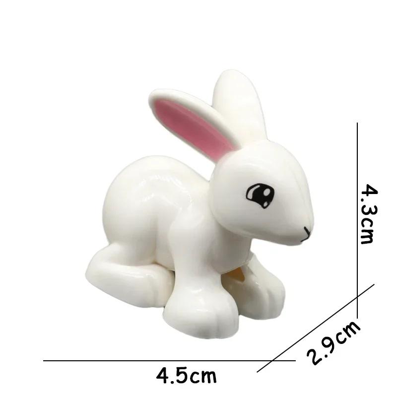 Big Size Building Blocks Animal Accessories Figures Farm Poultry Livestock Cat Rabbit Compatible Bricks Toys Children Kids Gifts