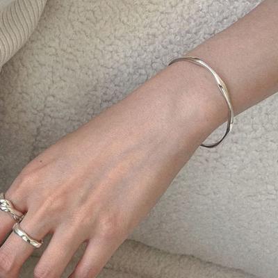 Youngglow silber925 Wellen Armreif (2 Farben)