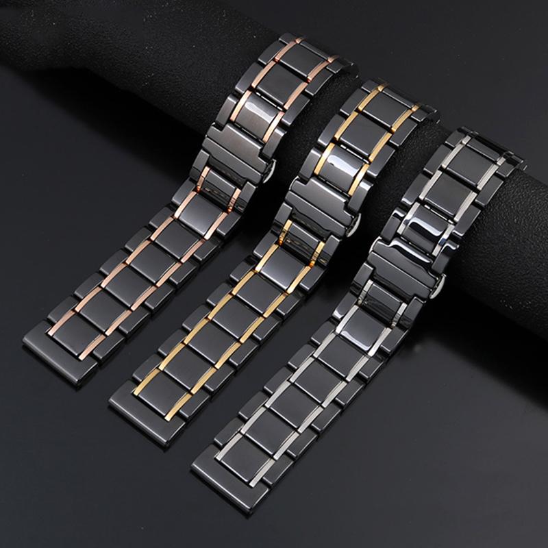 23mm Ceramic Stainless Steel Strap Watchband For Casio PROTREK Series PRW-30 PRW-50 PRW-60 PRW-70YT Waterproof Sport  Watch Band