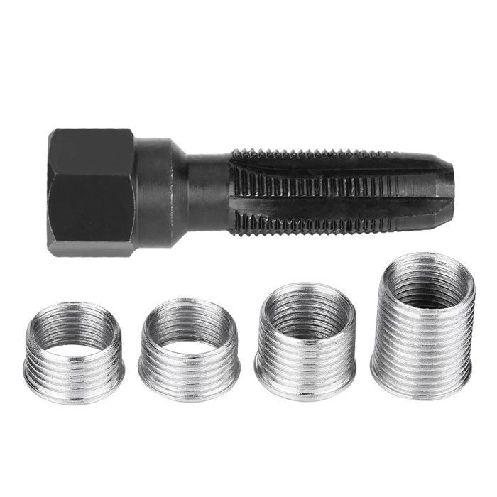 Réparation des bougies d'allumage de 14 mm, 5 Pcs Bougie d'allumage en acier au carbone re-filetage du kit de réparation