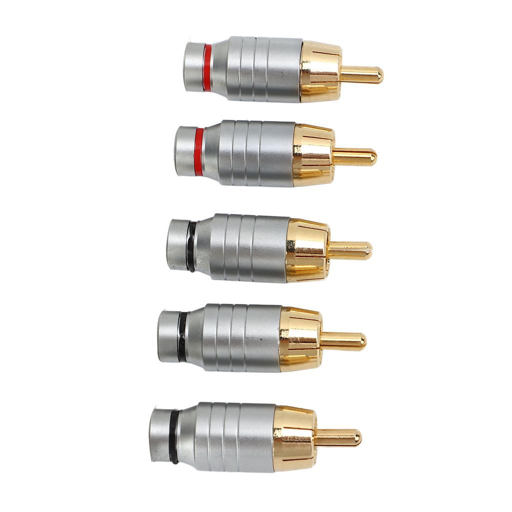 5pcs RCA Connector Universal Metal Soldering Audio Video Cable Connector Speaker Plug