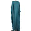 Naher Osten Muslimisches Kleid Seeblaues Band Cape Dubai Loses Fledermaushemd Robenkleid