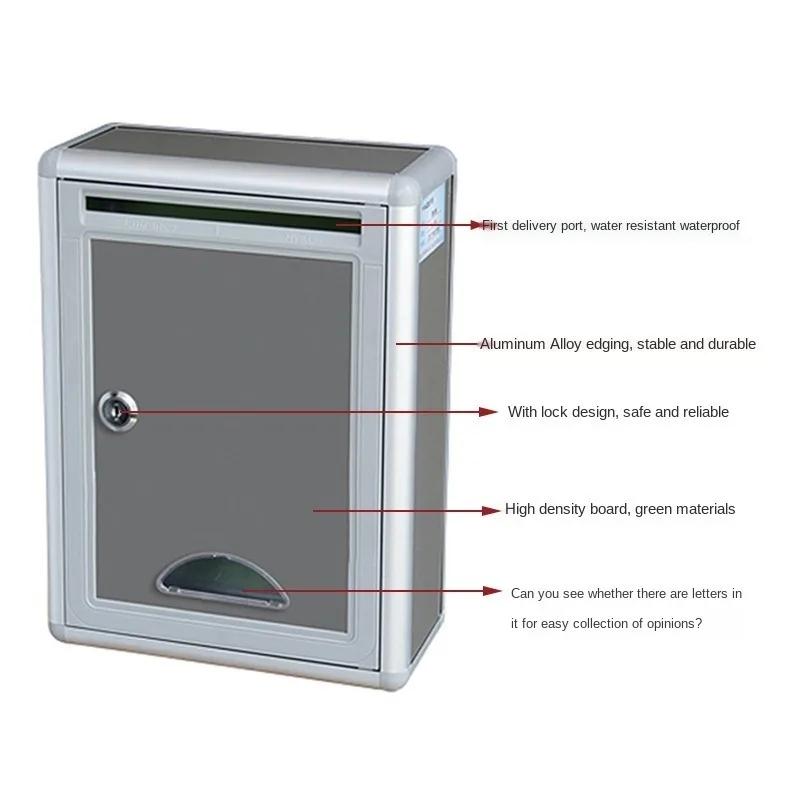 Metal Mailbox Outdoor Security Locking  Suggestion Box Newspaper Mail Letter Post Home Balcony Garden Decor WF