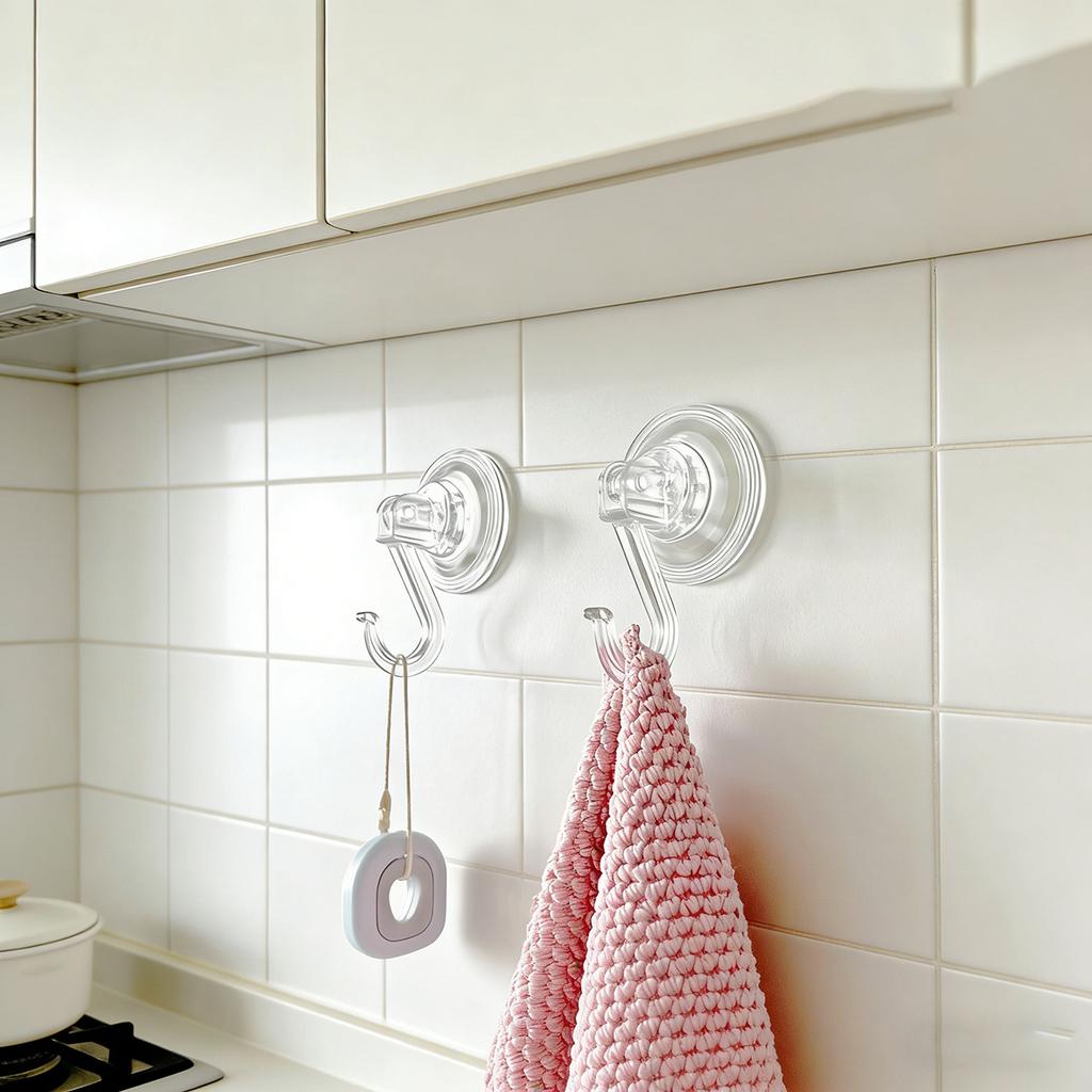 Suction Cup Hook, Transparent And Reusable Heavy-Duty Vacuum Suction Cup Hook, Glass Kitchen Supplies, Bathroom Towel Hook