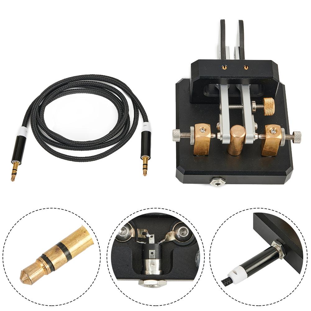 Automatic Dual Paddle Morses Telegraph Key For CW Ham Radio Users With Carbon Fiber Blades And Silver Contacts