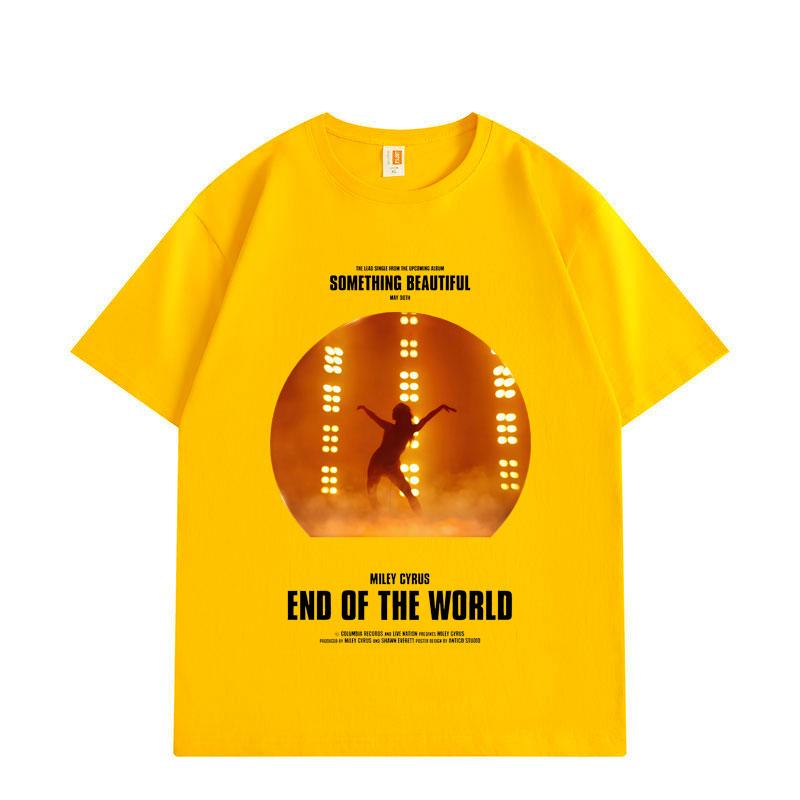 Zangeres Miley Cyrus Tour T-shirts Mannen Vrouwen Kleding Mode Hip Hop Korte Mouw T-shirt Zomer Hoge Kwaliteit Katoenen T-shirt