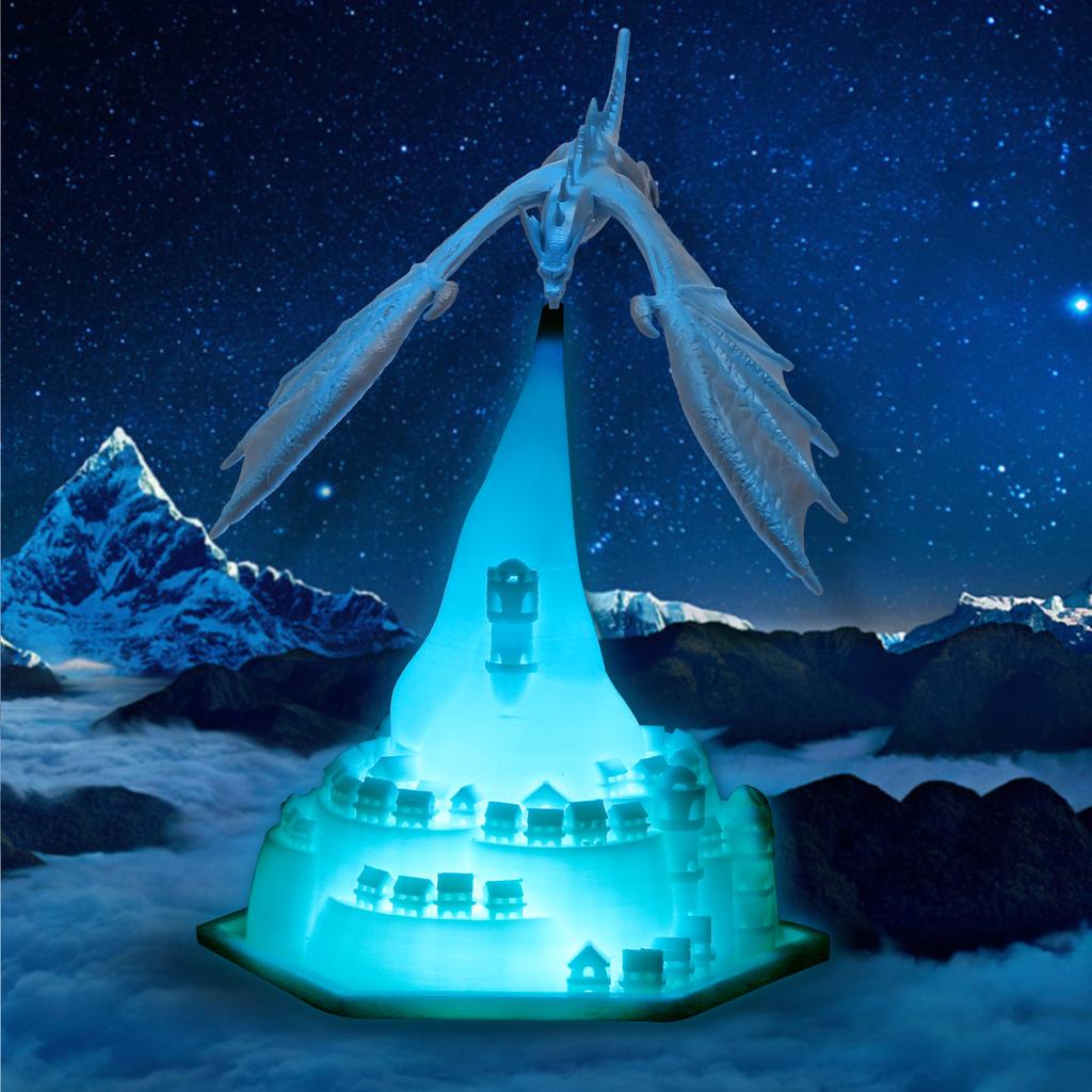 1Pc Dynamic Balance Dragon 3d Printing New and Strange Creative Home Gift Desk Lamp Led Night Light