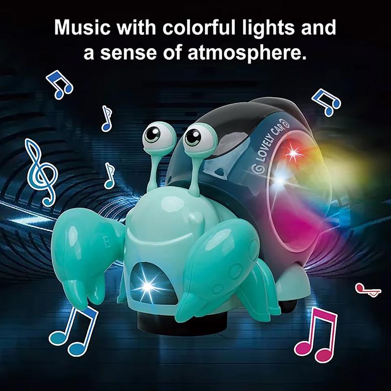 Children'S Electric Universal Snail Hermit Crab Light Music Detachable Electric Puzzle Early Education Toy Without Battery