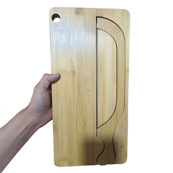 Sada prkénka na krájení chleba s nastavitelným vodítkem Dřevěné prkénko a nerezový zoubkovaný nůž na bagety, bochníky a sendviče, Sada vše v jednom