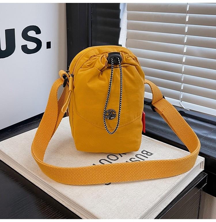 Color Solid Soft Canvas Water Bucket Hiking Bag Single Shoulder Strap Daily Use