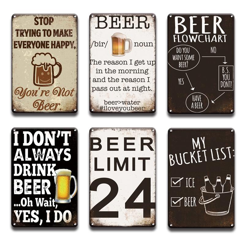 Popular Beer Metal Poster Sign Vintage Pub Bar Signs Plaque Metal Sign Home Wall Decor Restaurant Kitchen Room Decoration