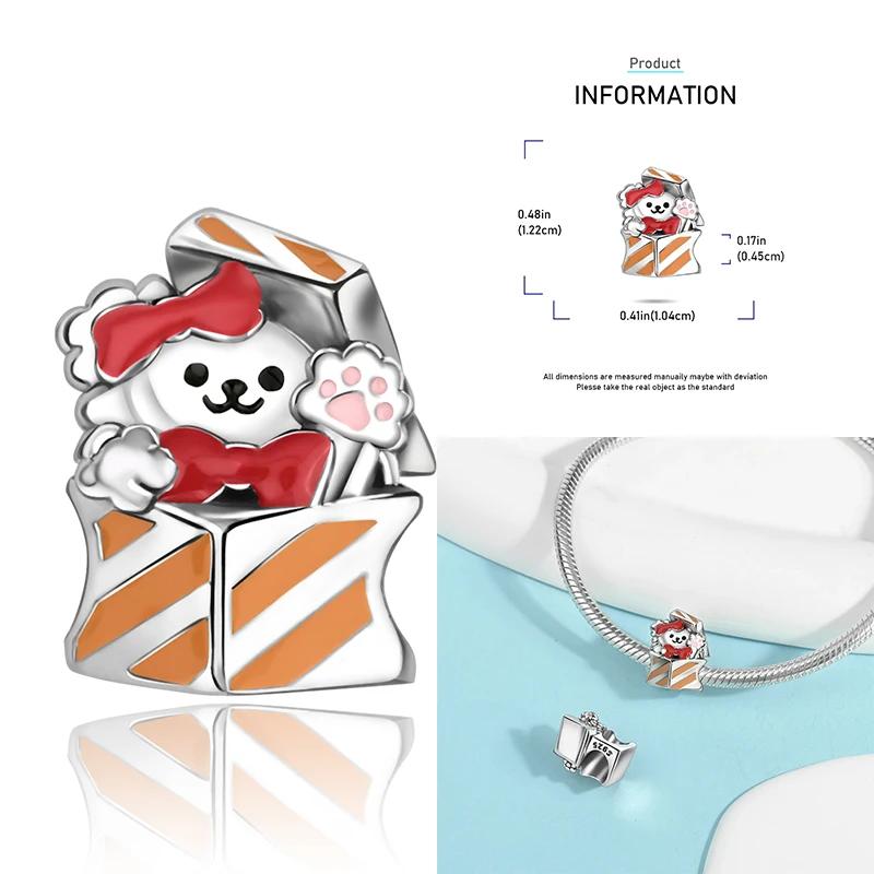 Christmas Charms Copper Elk Santa Claus Bead Snowflake Bell Snowman Charm Fit Original Bracelet Diy Jewelry