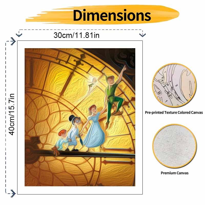 Disney DIY Oil Painting Art Painting Kit Peter Pan Home Wall Decor Handmade Gift For Fans Adults Canvas Art Decorative Wall Hanging