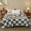 Ultra-Soft Thick Velvet Blanket Versatile Skin-Friendly Throw For Bed Sofa Travel More Contemporary Plaid Design