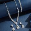 Colier Simplu cu Picătură de Apă Strass Cristal Cercei Lanț Pentru Femei Seturi Bijuterii Nuntă Mireasă Accesorii Rochie