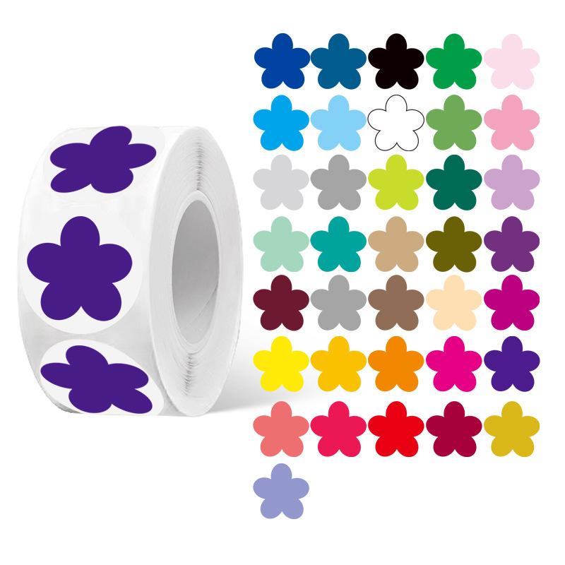 Colored Dot Paper Label Roll - Blank Round Stickers for Manual Classification