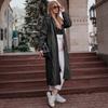 Pull Cardigan pour Femme Nouveau Style Couleur Unie à Capuche Long Ample Tricot Torsadé Vêtements Femme
