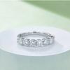 BIJOX STORY 3mm Gemstone Moissanite Ring for Women S925 Silver White Gold Stackable Wedding Band Diamond Matching Gift