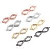 2pcs Brass Cubic Zirconia Infinity Charms 9x29mm Exquisite Cross Charm Connectors For DIY Jewelry Making Necklace Accessories
