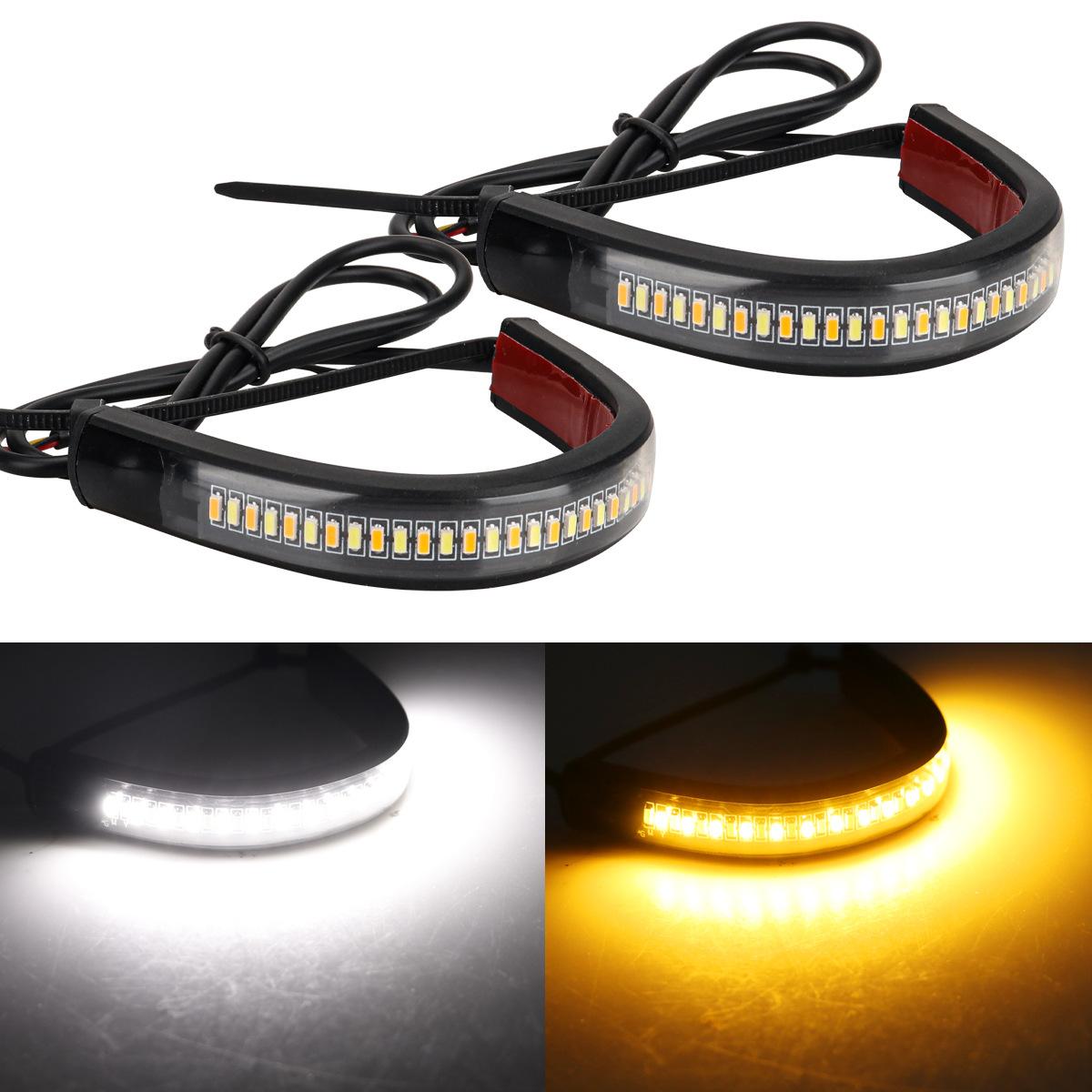Motorcycle LED Turn signal - White and Yellow Dual-color Motorcycle Circular Turn signal 120 Watts