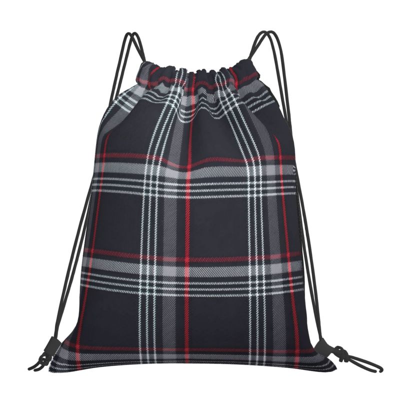 Custom GTI Tartan Drawstring Backpack Women Men Lightweight Foldable Sport Gym Sackpack Portable Sacks for Training