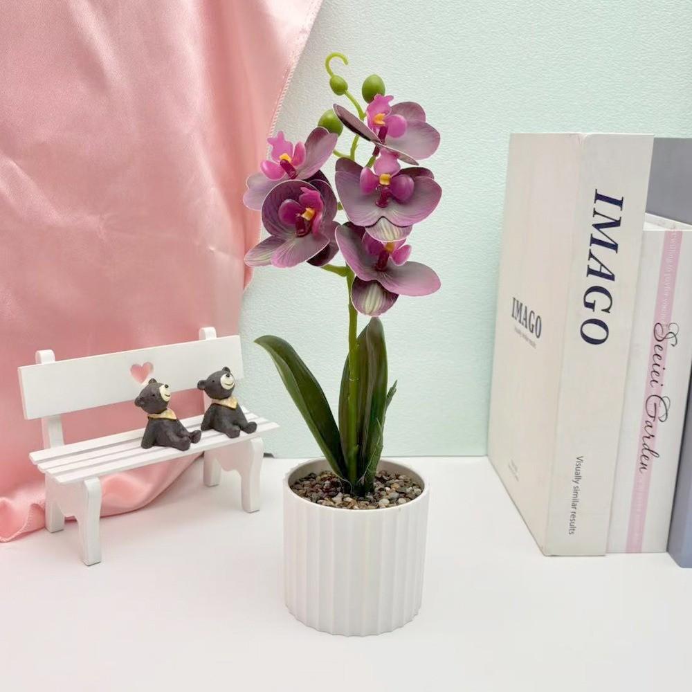 Artificial Plastic Phalaenopsis Flower Bonsai For Event Decoration Home Styling