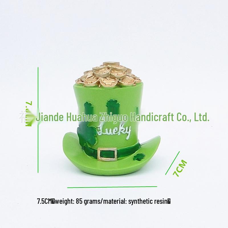 

St. Patrick s Day Leprechaun Gnome Money Bank with Shamrock Hat Resin Ornament