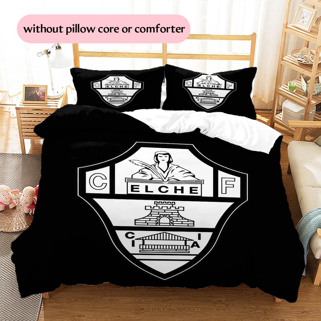 Elche Club de Fútbol Pattern Bedding Quilt Set Home Decoration Gift (1 * duvet cover + 2 * pillowcase without core)