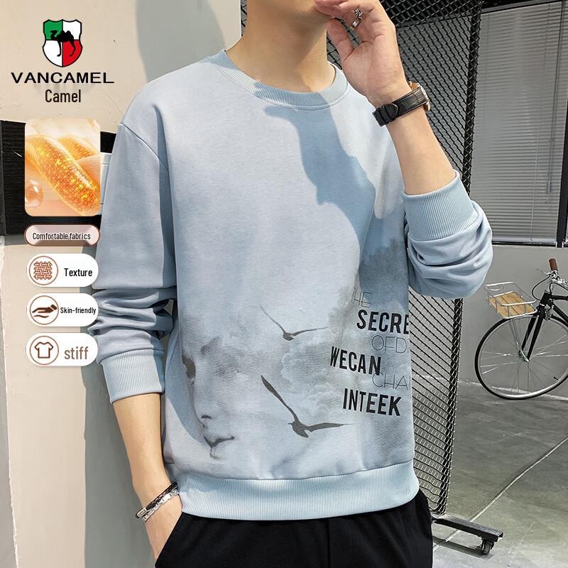 VANCAMEL Herr Ink Wash Print Lös Sweatshirt