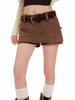 High-Waist Suede A-Line Skort for Women - Slimming, Versatile, Sexy, Autumn/Winter Style