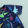 Toddler Boys One-Piece Swimsuit, Summer Short Sleeve Cartoon Animal Sun Protection Bathing Suit