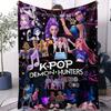 KPop Demon Hunters Printed Blanket Girls Boys Plush Throw Blanket Sofa Blankets Warm Birthday Gifts For Fans Huntrix Blankets