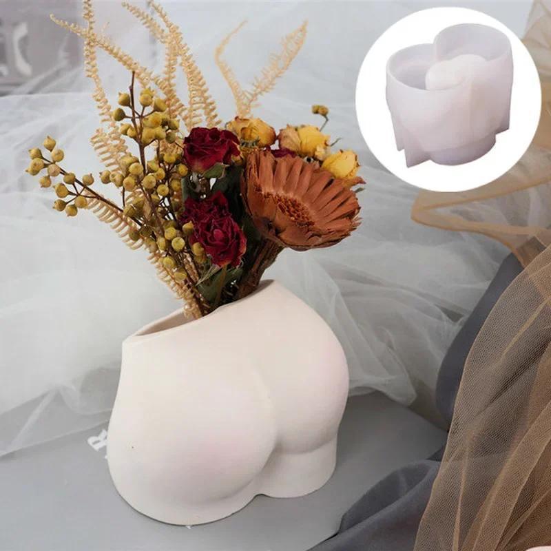 Kreative Vasenform, DIY-Harz, Kristall-Epoxid-Modell, Butt-Vase, Stifthalter, Kunstspiegel, Silikonform, Harz-Epoxid-Kit und Formen