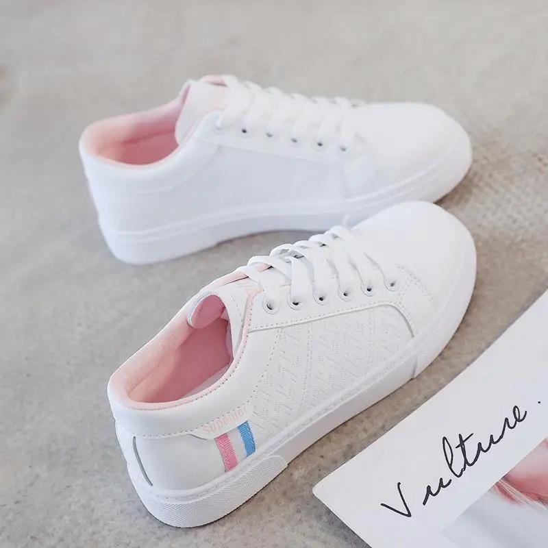 Sneakers for Women Spring Leather Light White Female Platform Vulcanized Shoes Autumn Casual Breathable Sport Flat Board Shoe 40