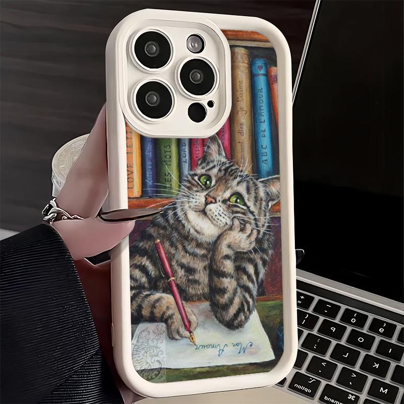 Phone Case for iPhone 17 Air 16E 15 16 Pro Max Funny Cats Fashion Style Cover 14 Plus 13 12 Mini Soft Shell Silicone Fundas