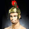 Plastic Warrior Helmet for Men: Medieval Roman Spartan Samurai Style with Red Crest, Costume Party Accessory