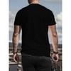 European Size Men's Casual Sporty Fashion Short-sleeve T-shirt with a Creative MUSTANGS Graphic Print, Featuring Stretchy and Comfortable Fabric