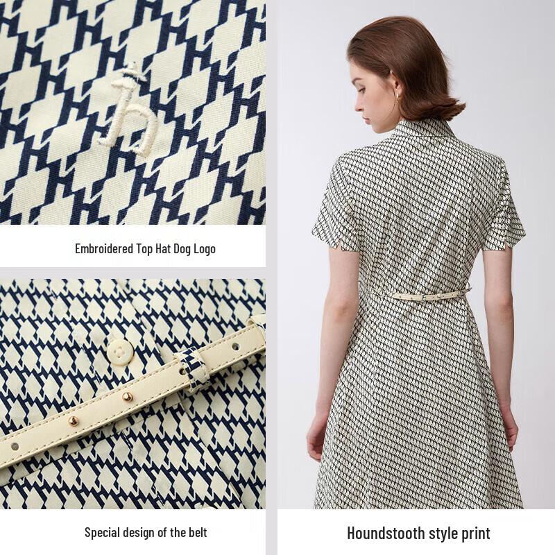 HAZZYS Women's Elegant Printed Short-Sleeve Shirt Dress