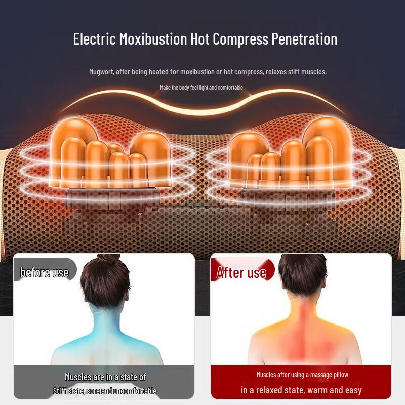 AUX Electric Neck & Back Massager with Heat Therapy