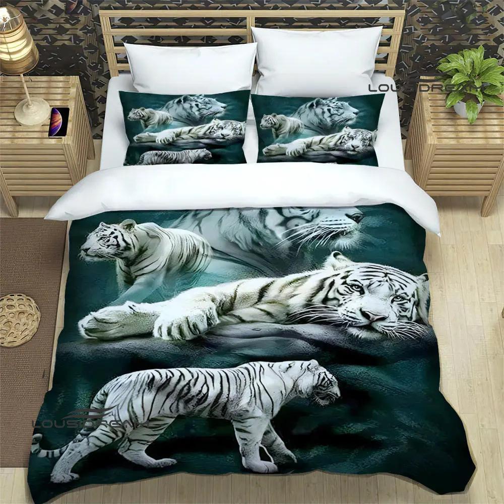 3D Tiger Digital Printing Bedding Set Duvet Cover Pillowcase Deluxe Set Fashion Design Three-Piece Set
