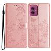 For Motorola Moto G55 5G Wallet Phone Case Butterfly Floral Imprint Leather Flip Cover