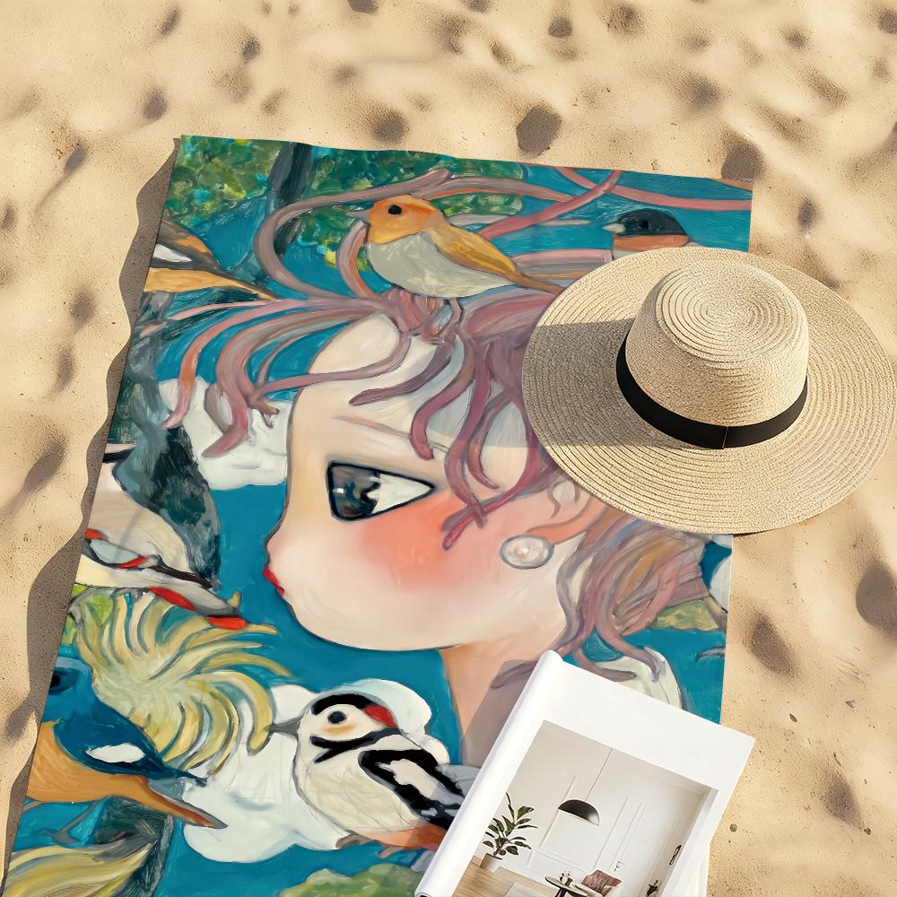 Art Aya T-Takano Towel Sports Quick Dry Travel Camping Gear Sandproof Soft Light Large Beach Towel