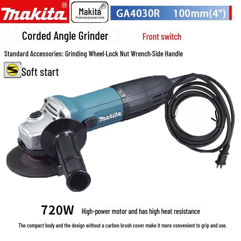 Makita 720W 100mm Angle Grinder CN plug (adapter included)